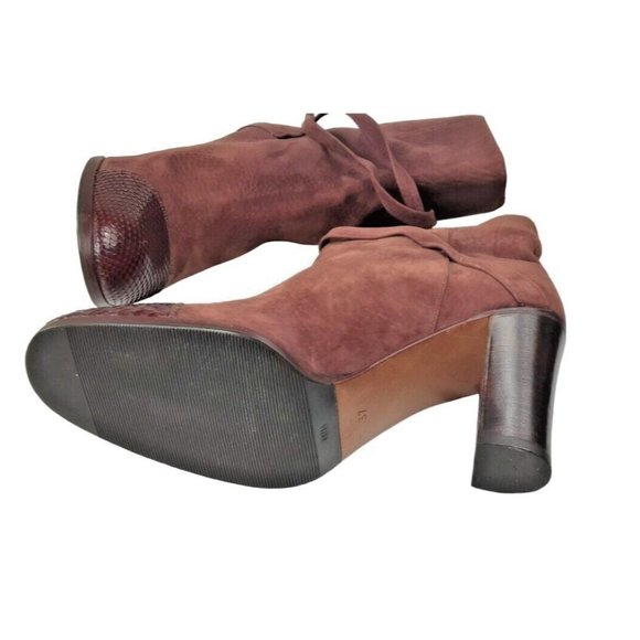 Rossetti Moda Italian Womens Ankle Strap Boots Size 37 Brown Suede 6.5 US - Picture 7 of 10